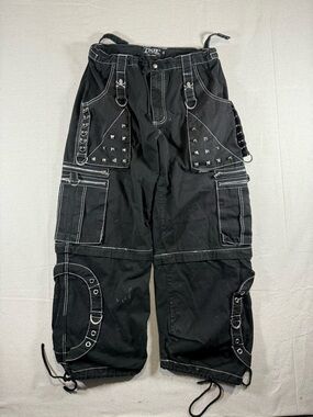 Y2K Insane Tripp NYC Pants Baggy Skulls And Straps Bondage Tripp NYC Pants